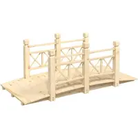 vidaXL Pont de jardin avec balustrade 150x67x56 cm bois massif épicéa