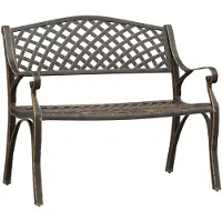 vidaXL Banc de jardin 102 cm fonte d'aluminium bronze