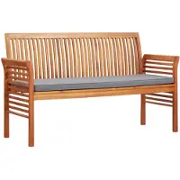 vidaXL Banc de jardin 3 places avec coussins 150 cm bois massif acacia