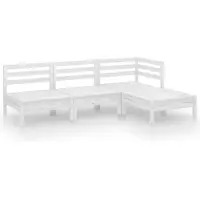 vidaXL Ensemble salon de jardin 4 pièces pin massif blanc