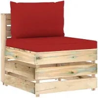 vidaXL Canapé central modulaire avec coussin vert Bois imprégné