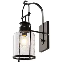 LINDBY Applique Murale , Rozalie, dimmable, Noir, Couloir, Métal, Vintage / rétro