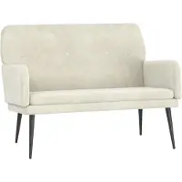 vidaXL Banc Crème 108x79x79 cm Velours