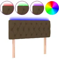 vidaXL Tête de lit LED brun foncé 100x7x78/88 cm Tissu