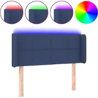 vidaXL Tête de lit LED bleue 103x16x78/88 cm Tissu