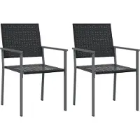 vidaXL Chaises de jardin 2 pcs. noir 54x62,5x89 cm Poly rotin