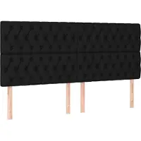 vidaXL Têtes de lit 4 pcs. noir 90x7x78/88 cm Tissu
