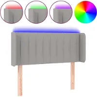 vidaXL Tête de lit LED gris clair 103x16x78/88 cm Tissu