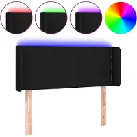 vidaXL Tête de lit LED noir 83x16x78/88 cm Tissu