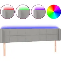 vidaXL Tête de lit LED gris clair 183x16x78/88 cm Tissu