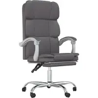 vidaXL Chaise de bureau avec fonction couchage Gris Similicuir