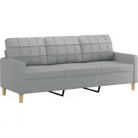 vidaXL Canapé à 3 places Gris clair 180 cm Tissu