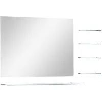 vidaXL Miroir mural avec 5 étagères Argenté 80 x 60 cm
