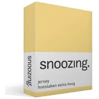 Snoozing - Drap-Housse Grand Bonnet en Jersey - 90x210/220 cm - Jaune