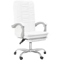 vidaXL Fauteuil inclinable de bureau Blanc Similicuir
