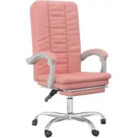 vidaXL Chaise de bureau avec fonction chaise longue Rose similicuir
