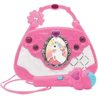 Lexibook Enceinte karaoké et musicale licorne au design de sac à main, microphone, changeur de voix, câble