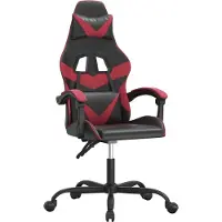 vidaXL Chaise de jeu pivotante noir et bordeaux similicuir