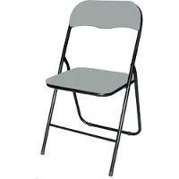BRASQ Chaise pliante Gris Noir - Chaise pliante - Chaise pliante 43x38x78 cm - PVC - Chaise de salle à manger