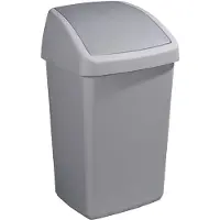 Sunware Poubelle Delta 50L gris - couvercle basculant plastique Poubelle