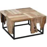 Ambiance Table d'appoint Teck 65x65x35 cm