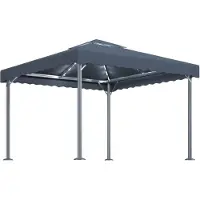vidaXL Pavillon avec guirlande lumineuse LED 300x300 cm Anthracite Aluminium