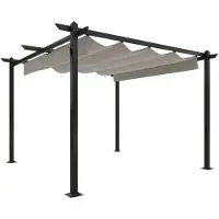 vidaXL Pavillon avec toit extensible 3x3 m Crème
