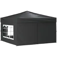 vidaXL Tente de réception pliante avec parois latérales anthracite 3x3 m