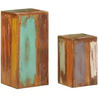 vidaXL Supports pour plantes 2 pcs bois de récupération massif