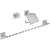GROHE Start Cube QuickFix kit salle de bain 3 en 1, à coller, supersteel