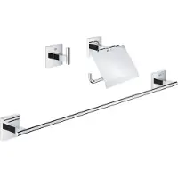 GROHE QuickFix Start Cube - Set d'accessoires de salle de bains 3-en-1, Chrome 41124000