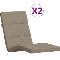 vidaXL Coussins de chaise longue lot de 2 taupe tissu oxford