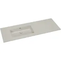 Storke Diva vasque asymétrique gauche top solid soie grise matte 140 x 52 cm