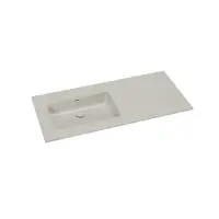 Storke Diva vasque asymétrique gauche top solid soie grise matte 110 x 52 cm