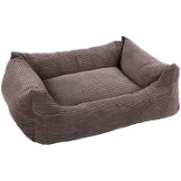 Flamingo Lit pour chien Velluto, rectangulaire, marron, dimensions : 100 x 80 x 25 cm