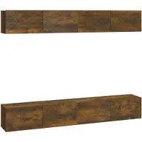 vidaXL Armoires murales TV 4 pcs. Chêne fumé 100x30x30 cm