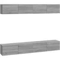 vidaXL Armoires murales TV 4 pcs. Gris Sonoma 100x30x30 cm
