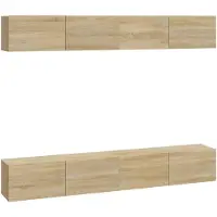 vidaXL Armoires TV murales 4 pièces chêne Sonoma 100x30x30 cm