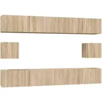 vidaXL Ensemble d'armoires TV 6 pièces en bois composite chêne Sonoma