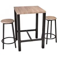 Urban Living - Table de bar haute avec 2 tabourets ronds