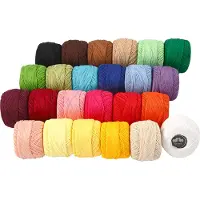 Creativ Company Fil de coton, mercerisé, couleurs assorties, 24x20 g