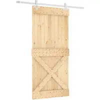vidaXL Porte coulissante et kit de quincaillerie 95x210 cm pin massif