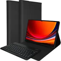 Accezz Étui de tablette Bluetooth Clavier Samsung Galaxy Tab S9 Plus - QWERTY / NL - Noir