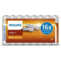 Philips Piles LongLife 16 Unités 1.5V R03 AAA