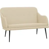 vidaXL Banc Crème 110x76x80 cm Tissu