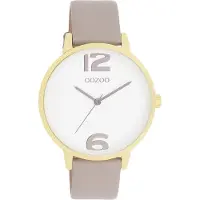 Oozoo Montre taupe marron cuir Timepieces femme Montre à quartz analogique UOC11236