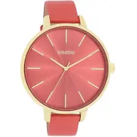 Oozoo Montre orange cuir Timepieces Femmes Montre à quartz analogique UOC11255