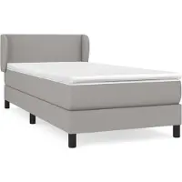 vidaXL Lit boxspring avec matelas gris clair 90x190 cm Tissu
