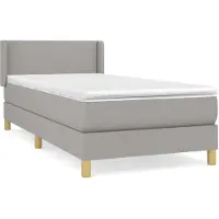 vidaXL Lit boxspring avec matelas gris clair 80x200 cm Tissu