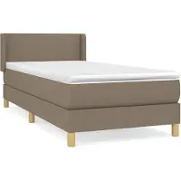 vidaXL Lit boxspring avec matelas Taupe 100x200 cm Tissu